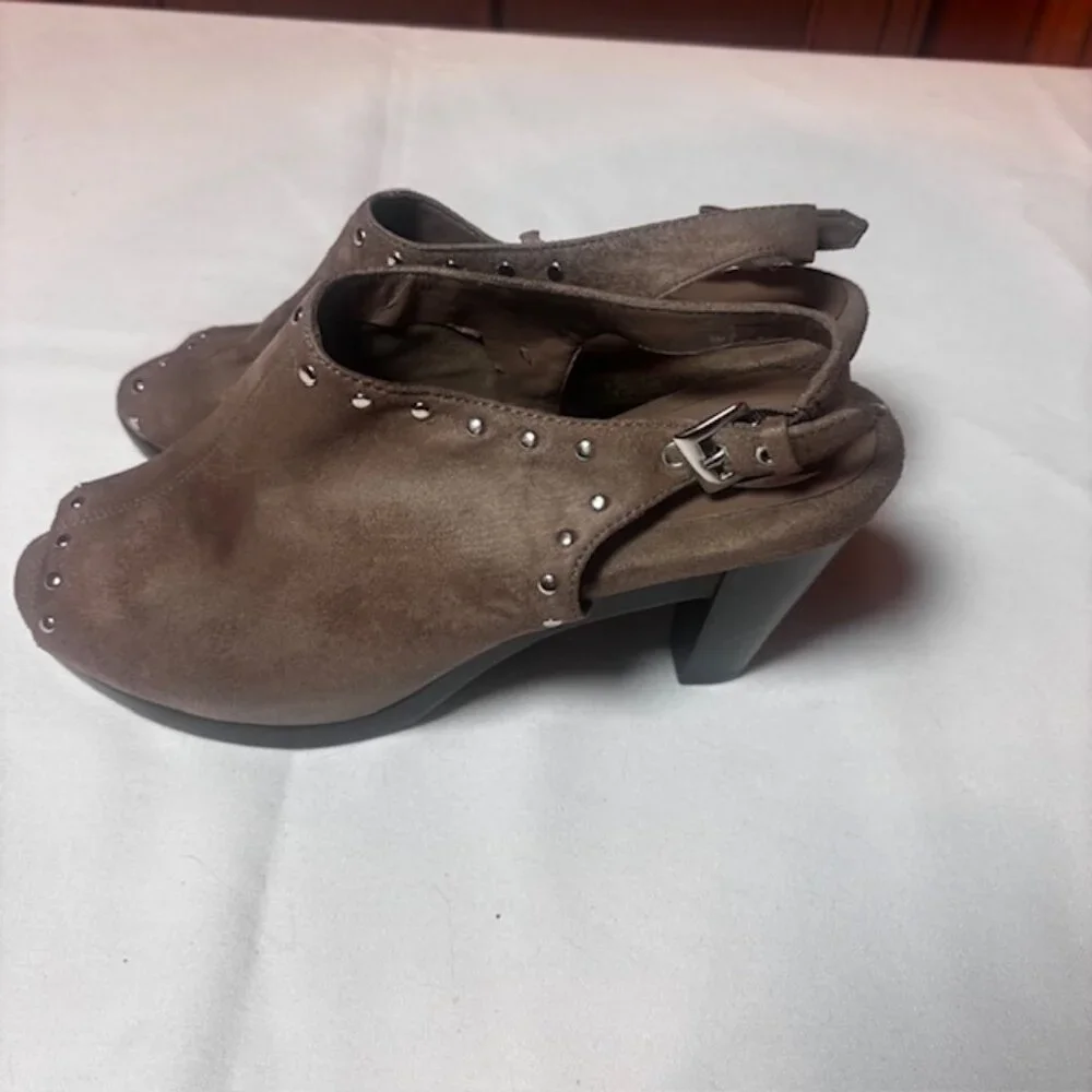 Aerosoles Heelrest Brown Suede Slingback Booties | Size 8.5